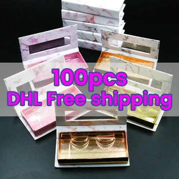 

100pcs Eyelash Packaging Box Beautiful Marble Box Eyelash Factory Wholesale False Eyelash Packaging Box Mink False Lashes Box