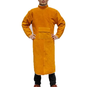 

Split cattle leather welding protective clothing garment welder safety jacket durability heat and fire safety clothing