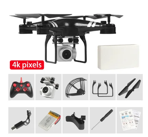 4K Pixels Black Дрон 4k камера HD Wifi Трансмиссия fpv Дрон с воздушным давлением фиксированная высота четырехосный Самолет rc вертолет с камерой - Цвет: 4K Pixels Black