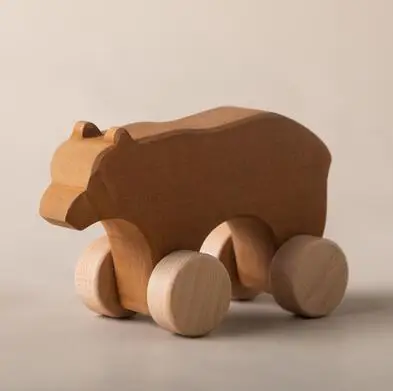 BBK TOYS лесной медведь Детская Игрушка Русский коричневый медведь импортный липа ручной работы Boys'Toy для девочек твердый деревянный строительный блок - Цвет: Коричневый
