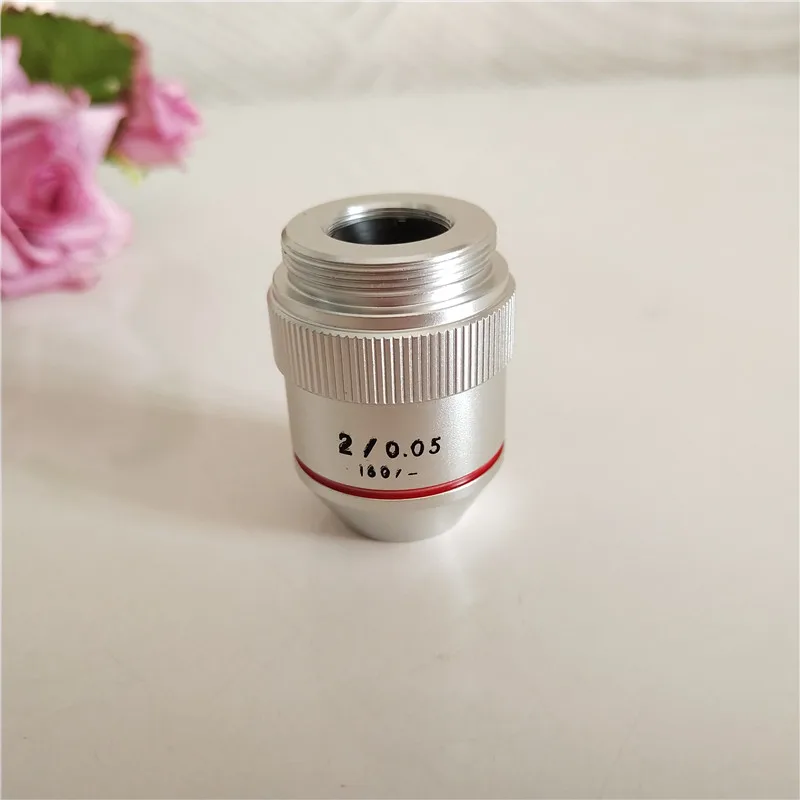 2 Times 195 Lab Educational Biological Microscope Achromatic Objective Lens 2X Optical Lens with Standard RMS Thread 20.2mm