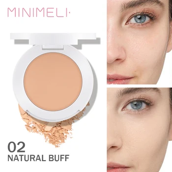 

MINIMELI Matte Face Compact Powder Oil Control Concealer Invisible Pore Natural Makeup Lightweight Whiten Lasting Face Cosmetic