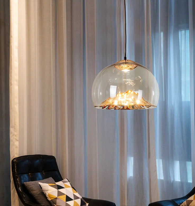 Подвесной светильник стеклянный подвесной светодиодный стеклянный светильник ручной выдувный стеклянный абажур для столовой спальни салона lamparas de techo colgante современный