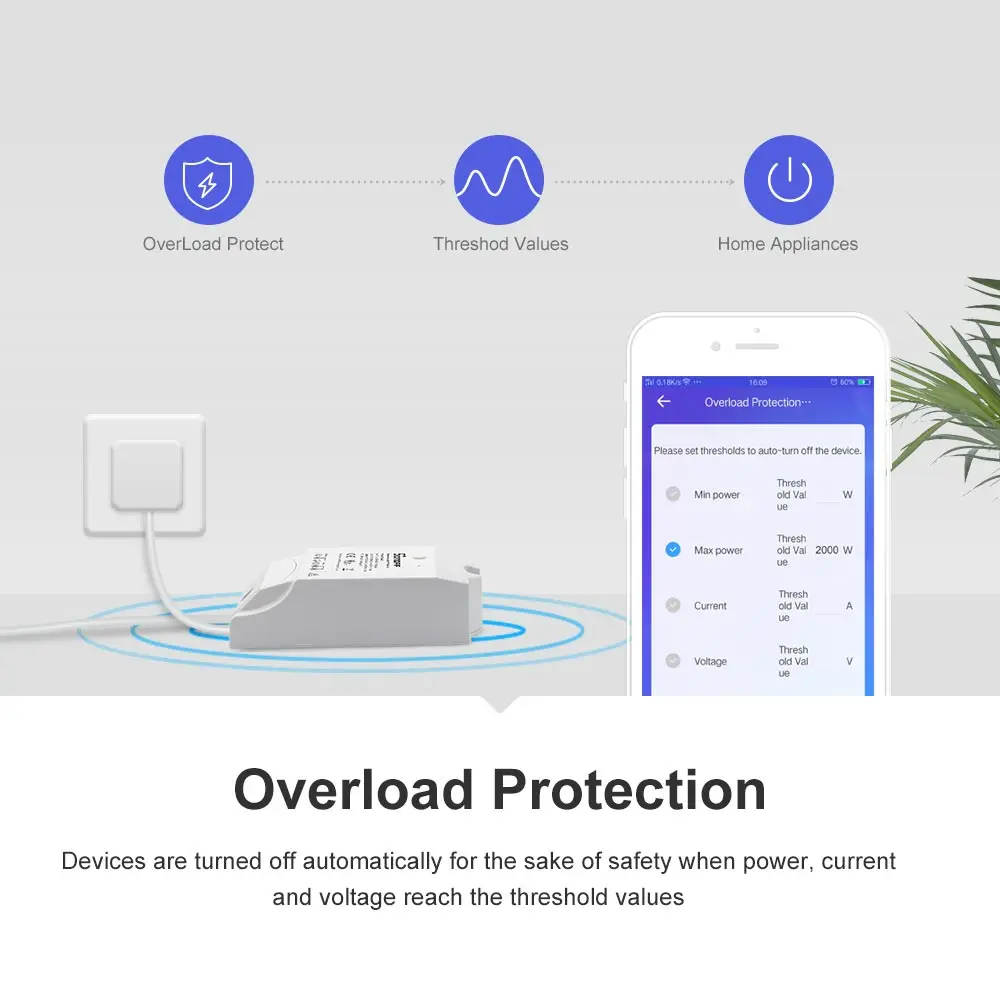 Умный Wi Fi переключатель Itead SONOFF POWR2 релейный модуль монитор энергопотребления