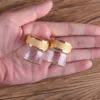 24 pieces 10ml 30*30mm Glass Bottles with Golden Frosted Caps Transparent Glass Perfume Bottle Spice Bottles Spice Jars 6