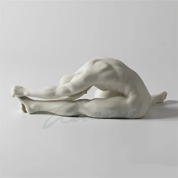 

Creative Scrub Ceramic Nude Male Sculpture Body Art Statue Hand Pull Left Foot Man Body Figurine Home Decoration Crafts R1756