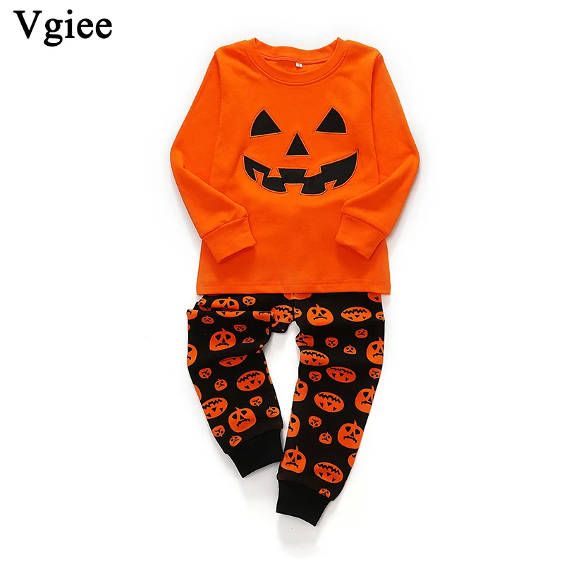 

Vgiee Kids Boys Children Clothes Cotton Polyester Full Cartoon Pattern for Halloween Boys Fall Outfits Boy Set Outfits CC658