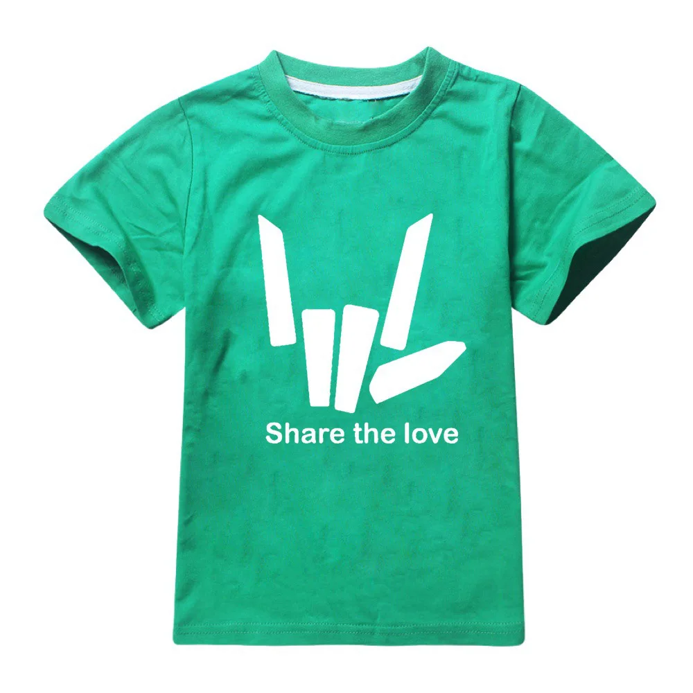 От 2 до 13 лет «Share The Love»; детская одежда; коллекция года; Детский свитер с капюшоном; хлопковые футболки с героями мультфильмов; Повседневный пуловер для мальчиков и девочек; футболка - Цвет: 005