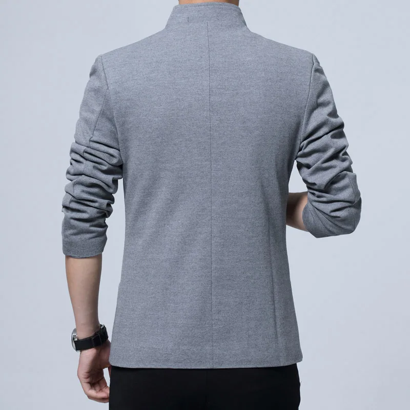 Men Blazer Jackets 2019 Stand Collar Men Suits Blazers Slim Fit Business Casual Mens Blazer Black Jacket Men Plus Size 5XL