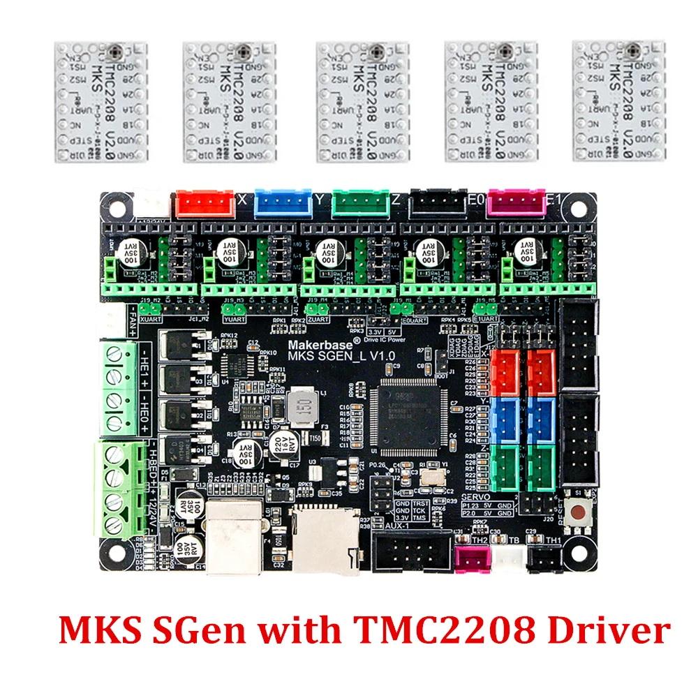 Плата управления 3d-принтером MKS SGen L 32 bit Smoothieboard совместима с Marlin2.0 Smoothieware LV8729 TMC2208 TMC2130 SKR V1.3 - Цвет: with TMC2208 Driver