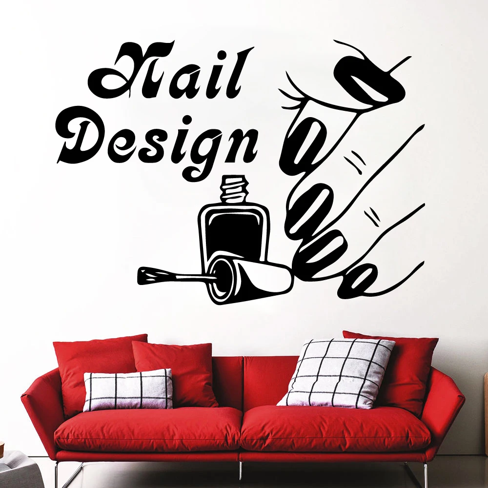 

Обои для дизайна ногтей настенные наклейки для ногтей для салона красоты креативные художественные наклейки виниловые коммерческие наклейки для плакат пареде HJ0347