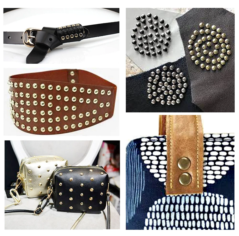 100Sets 5-12mm Metal Double Cap Rivets Stud Round Nail Spike For Leathercraft Repair Shoes Bag Belt Clothing Garment Accessories