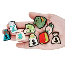 1 Pcs Money Shoe Charms Wallet Dollar Bill Shoe Buckles New Styling Shoe Accessories  Decorations for Croc Jibz Kids Gift