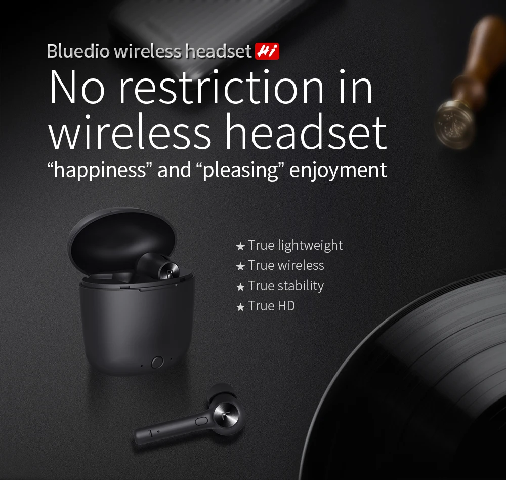 Новые оригинальные Bluedio Hi Bluetooth беспроводные наушники для телефона стерео спортивные наушники гарнитура с зарядным устройством Встроенный микрофон