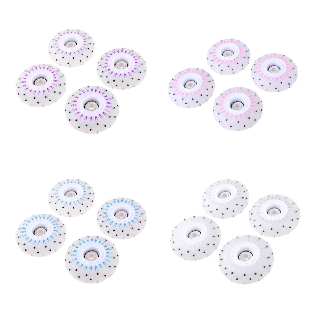 4pcs Multicolour Flashing Roller Replacement PU Flash Speed Skating Wheels Light Up Wheels for Adults Kids Roller Wheels