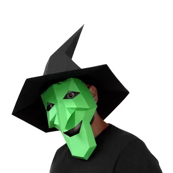 

3D puzzle paper Helmets Halloween witches masks wearable handmade paper models masquerades DIY ideas