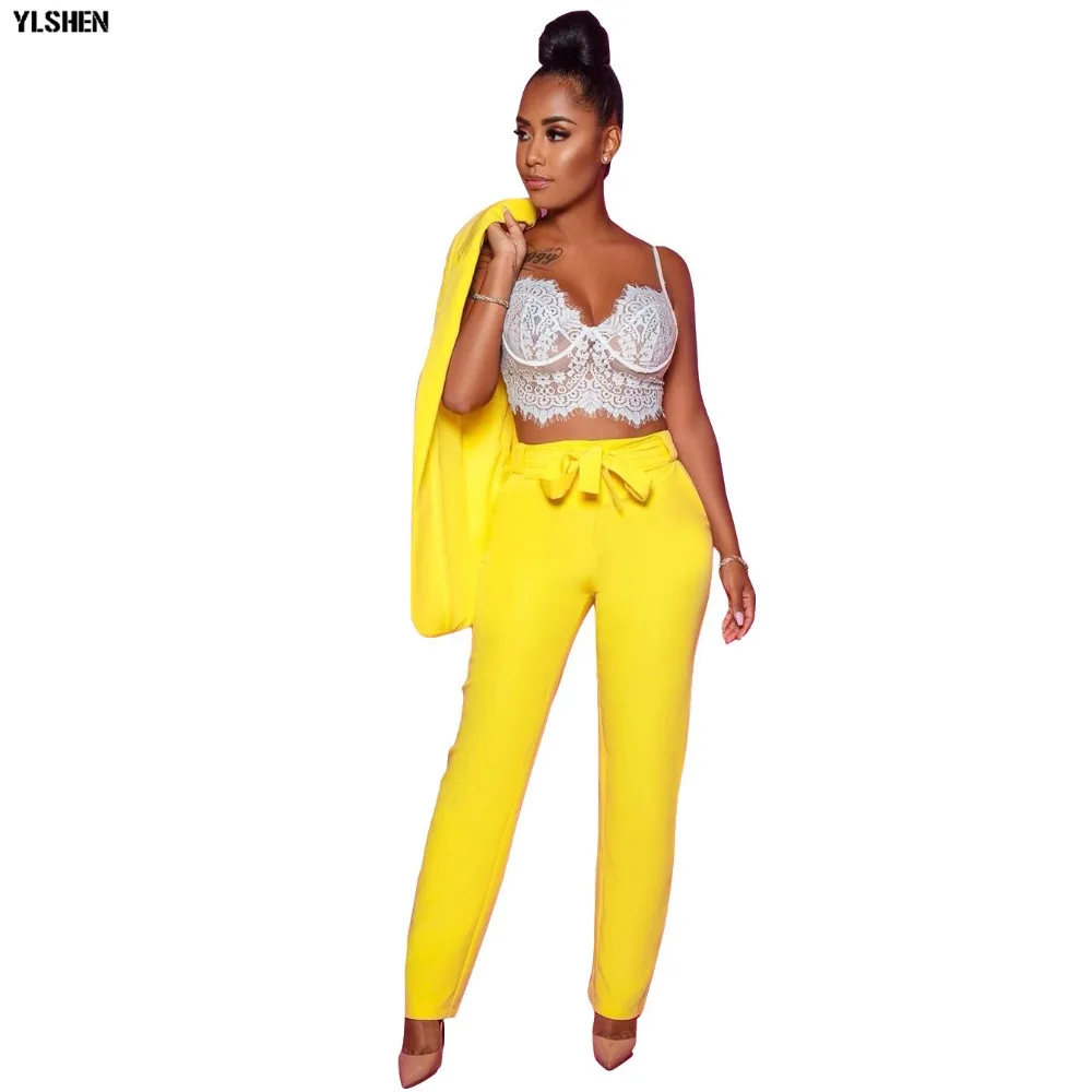 African Office Sets Dresses Clothes For Women New Bazin Broder Bow Belt Pants Top Dashiki Style Long Sleeve Africa Suit For Lady 02