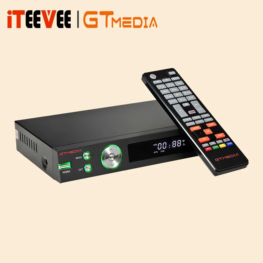 Декодер спутникового ТВ GTMedia V8 Turbo DVB-S2/S2X DVB-T2 DVB-C Европа Испания Португалия Biss PowerVu