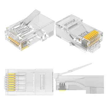 

50pcs/set Useful RJ45 Unshielded Connector 1.03mm Front Cat5e Cat6&RJ45 Connector Plugs