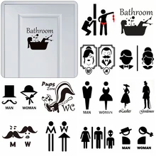1 шт., водостойкие креативные забавные наклейки для туалета, знак WC для мужчин и женщин, наклейки на дверь в ванную, украшение для дома