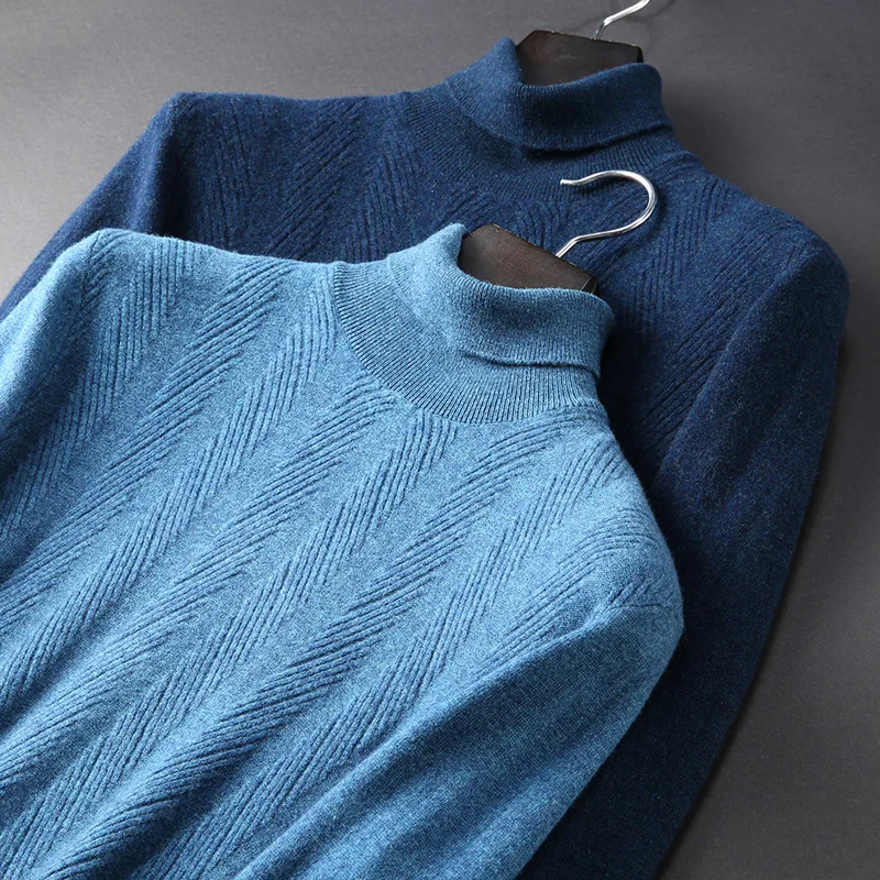 

JSBD winter thick skin-loving soft pure wool sweater can be close-fitting wear men leisure high-necked sweater