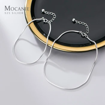 

Mocanie 2020 Classic Basis 925 Sterling Silver Fashion Minimalist Snake Chain Bracelet & Anklet for Women Party Fine Jewelry