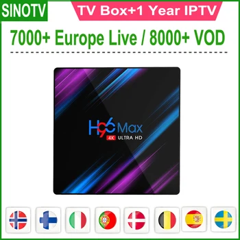 

H96max Arab 4K IPTV Box 4GB 32GB Bluetooth With Full HD Arabic Channels Italy Albanian USA Latin African UK European Live TV