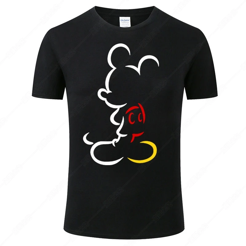 Produce apertura Retocar Camiseta de Mickey Mouse para hombre y mujer, camisa de manga corta 100% de  algodón, Tops Unisex a la moda, ropa fresca J46|Camisetas| - AliExpress