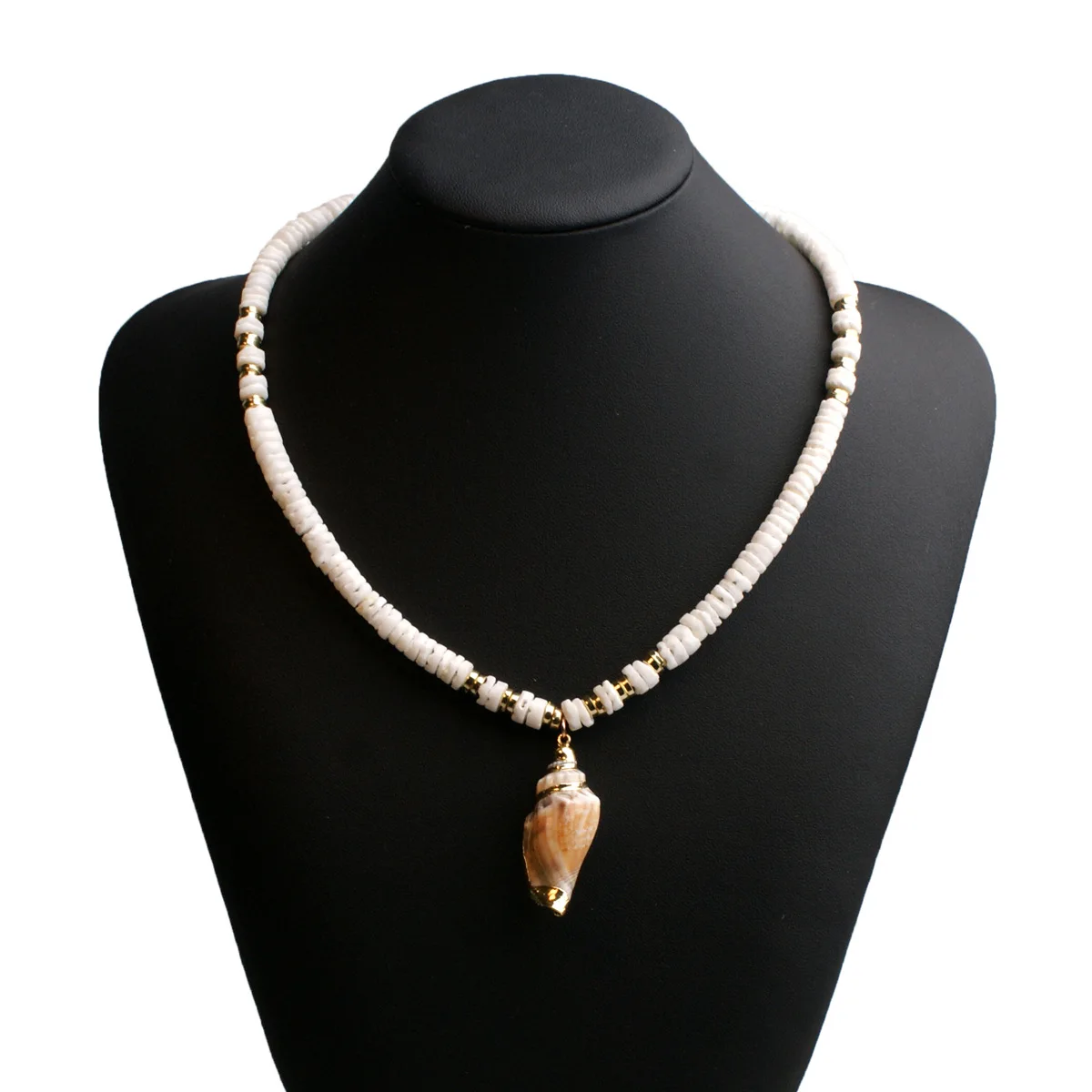 Ожерелье с кулоном в виде раковины каури, белые бусы, чокер в богемном стиле, ручная работа, чокеры, очаровательный длинный эффектный воротник, модный подарок для ювелирных изделий - Окраска металла: 4
