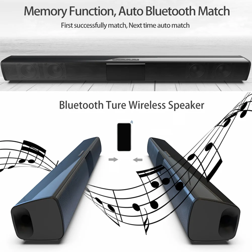 Водонепроницаемый звуковой бар Bluetooth динамик Многофункциональный сабвуфер беспроводной портативный стерео звук дистанционное управление Перезаряжаемый для помещений