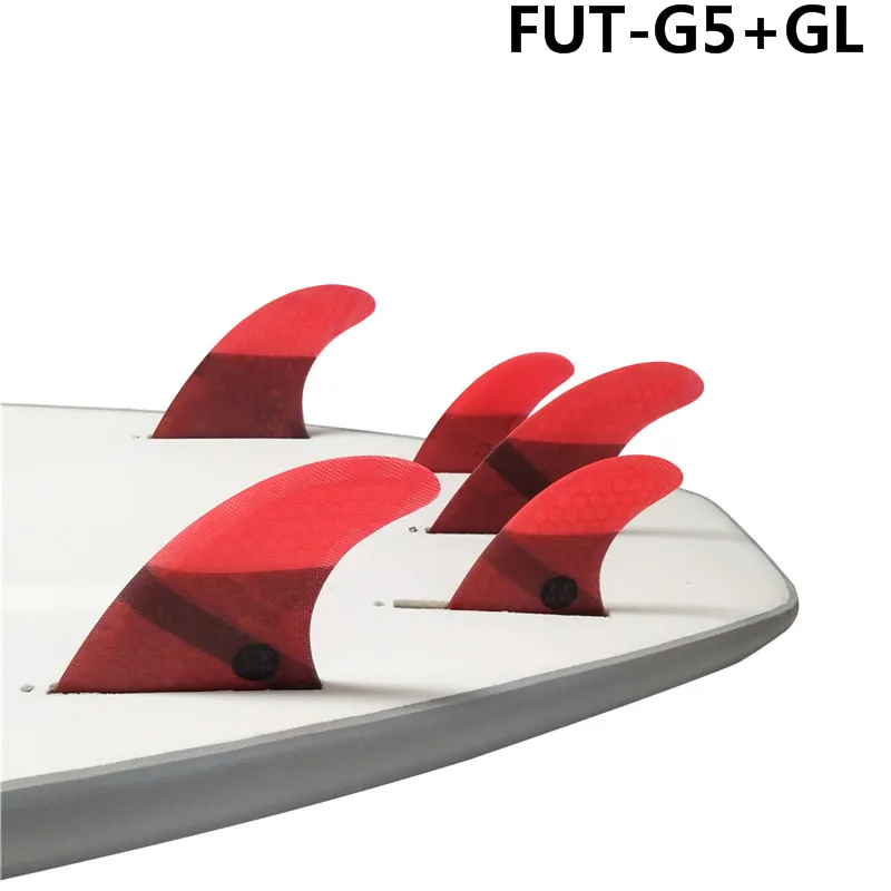 Плавники доски для серфинга Tri-quad Фин Набор будущее G5+ GL ласты, ласты для серфинга в 4 цветах, для серфинга плавник с Сотами из стекловолокна