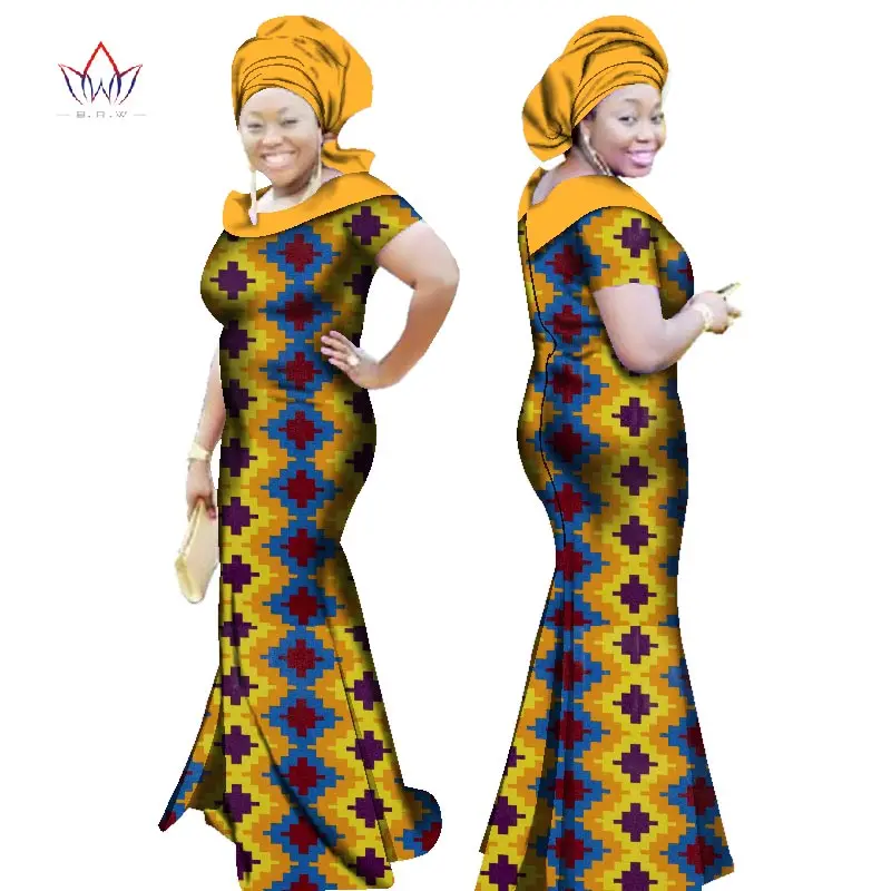 Осенние африканские платья для женщин вечерние Базен Riche платье африканского размера плюс 6xl восковые Дашики хлопковые платья WY2384