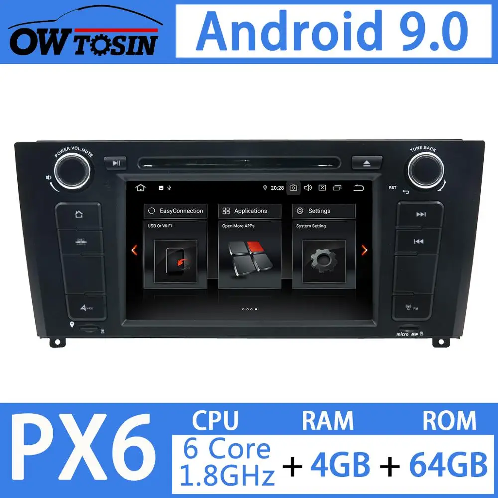 7 &quotPX6 4 Гб + 64 ГБ Android 9 0 Автомобильный мультимедийный DVD плеер GPS навигационное