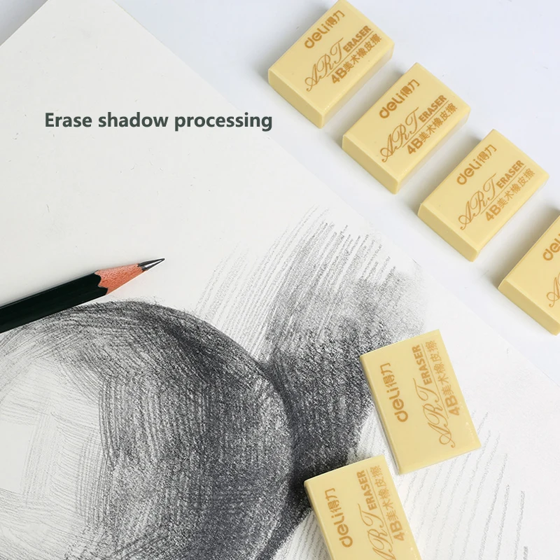Deli 5pcs 4B PVC Eraser Studen Pencil Rubber Soft for Kids Art Drawing Sketch Home School Stationery Supplies Erasers Set Gift 3