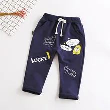 Г. Новые продукты, корейский стиль, модные, стильные, для мужчин и женщин, Осенние, детские, повседневные штаны с рисунком из мультфильма неджинсированный хлопок