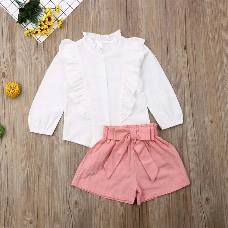 

CA Toddler Kids Baby Girl 2T-7T Child Top T-Shirt Short Pants Outfits Clothes Summer