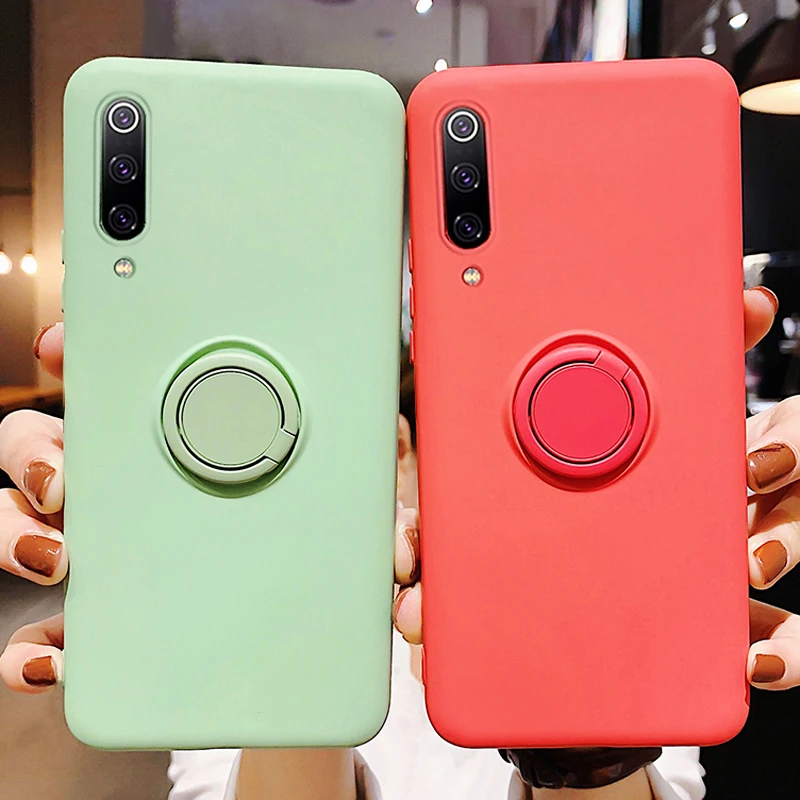 Противоударный силиконовый чехол с металлическим кольцом для Xiaomi Mi 9 SE Mi9