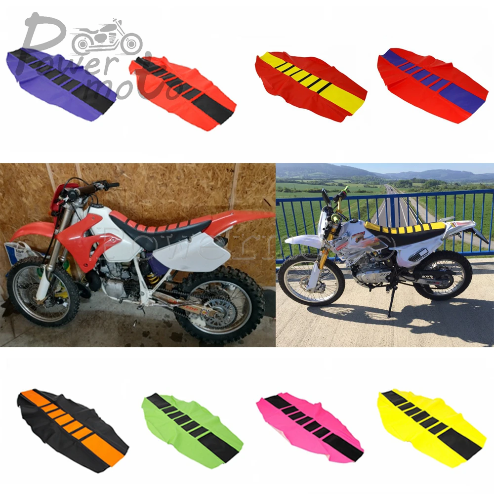 Dirt Pit Bike Ribbed Gripper Soft Seat Cover For Kawasaki Honda 