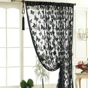 

Lace Net Curtain Butterfly String Room Window Tassel Panel Room Decor