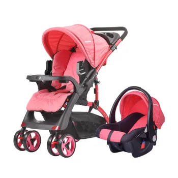 

Luxurious Baby Stroller 2 in 1 Portable Travel Baby Carriage Quick Folding Prams High Landscape Large Seat Car for Newborn Baby