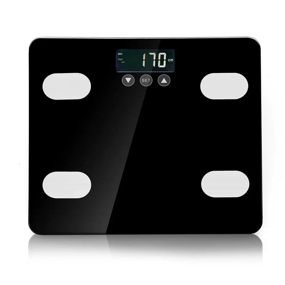 

Healthy Monitoring Health Weighing Luggage Glass Black White Touch Glass Platform Body Fat Scale Universal Balance Instruments