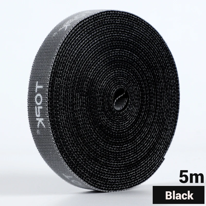 Black 5M TOPK Кабельный органайзер 5 м USB кабель управление мышь провода держатель наушники зажим для намотки Шнур HDMI кабель протектор для iPhone samsung - Цвет: Black 5M