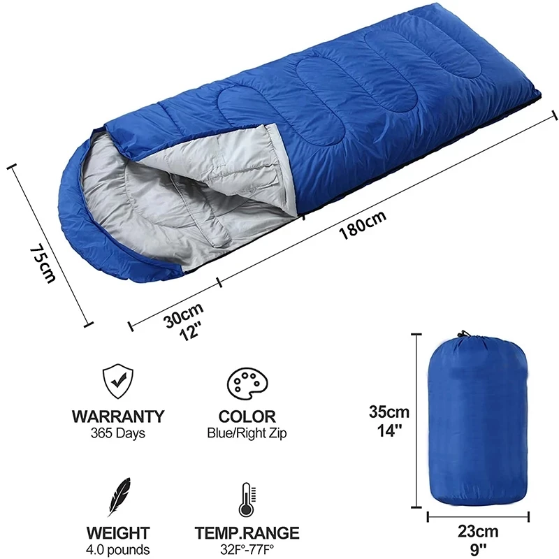 Camping Sleeping Bag Ultralight Waterproof 4 Season Warm Envelope Backpacking Sleeping Bags for Outdoor Traveling Hiking sleeping bag