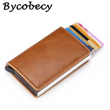 

Bisi Goro 2019 Business Men Button Wallet RFID Money Bag High Quality Metal Aluminum Wallet Slim Wallet Travel Wallet Carteira
