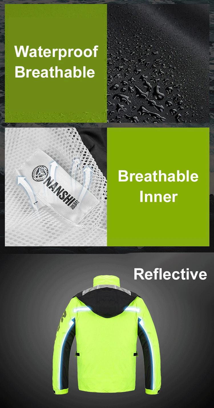 Дождевик мотоциклетный с разрезом светоотражающая Водонепроницаемая Tuta Antipioggia