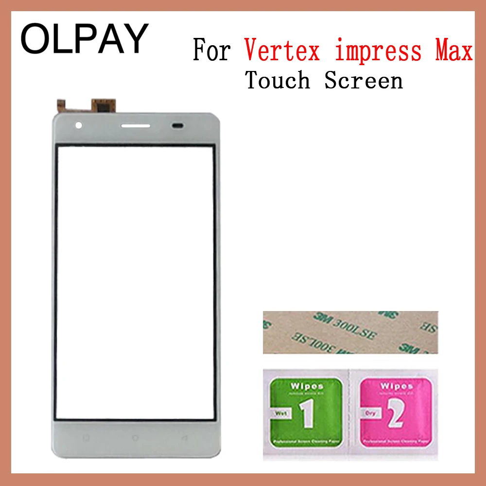 OLPAY сенсорный экран для мобильного телефона 5,0 ''дюймов для Vertex impress Max Переднее стекло сенсорный экран Сенсорная панель запасные части - Цвет: White No Tools