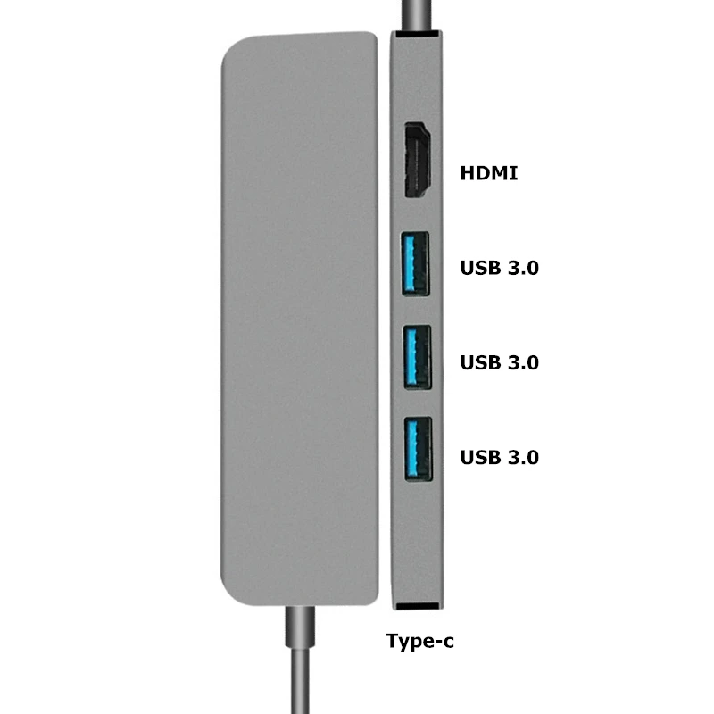 Ранкман Тип C USB 3,1 к HDMI 4 к тип-c USB 3,0 адаптер конвертер USB-C хаб кабель для Macbook samsung S8 S9 Note10 huawei P30 - Цвет: 5 in 1