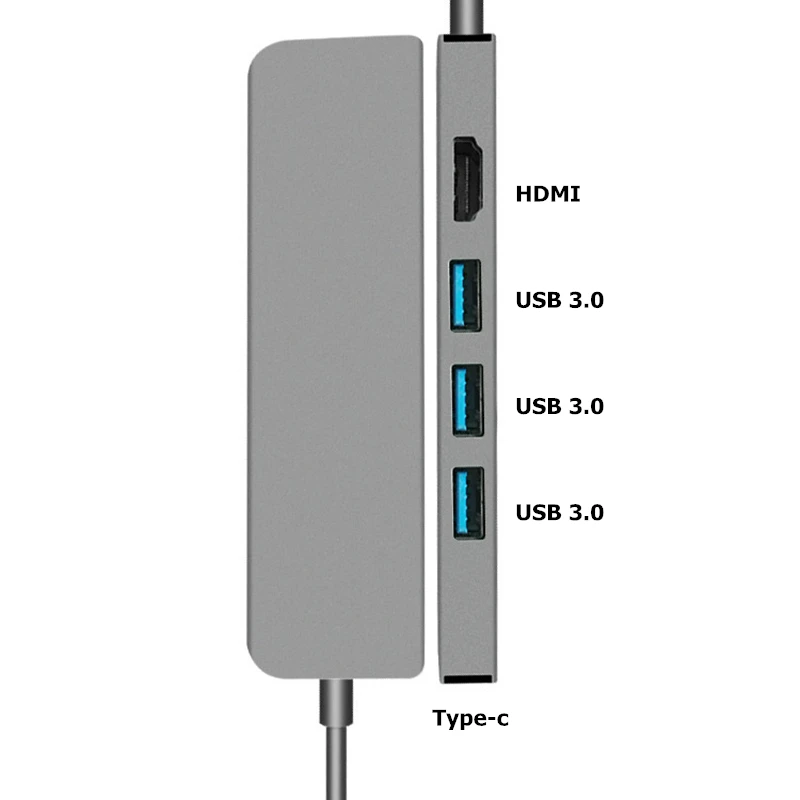 5 in 1 Ранкман Тип C USB 3,1 к HDMI 4 к тип-c USB 3,0 адаптер конвертер USB-C хаб кабель для Macbook samsung S8 S9 Note10 huawei P30 - Цвет: 5 in 1