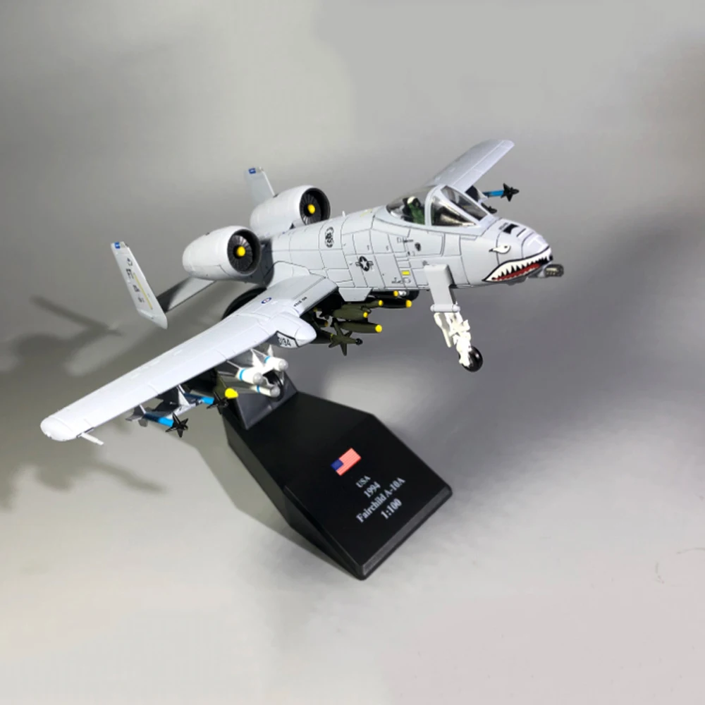 Escala Eua A-10 Thunderbolt ii Warthog Hog Ataque Avião Lutador Diecast Metal Modelo Crianças Menino Brinquedo 1: 100 1 –
