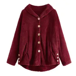 Для женщин однотонные Цвет пальто винно-Красного цвета; высококачественные простые теплые удобные теплые свитера с длинным рукавом из